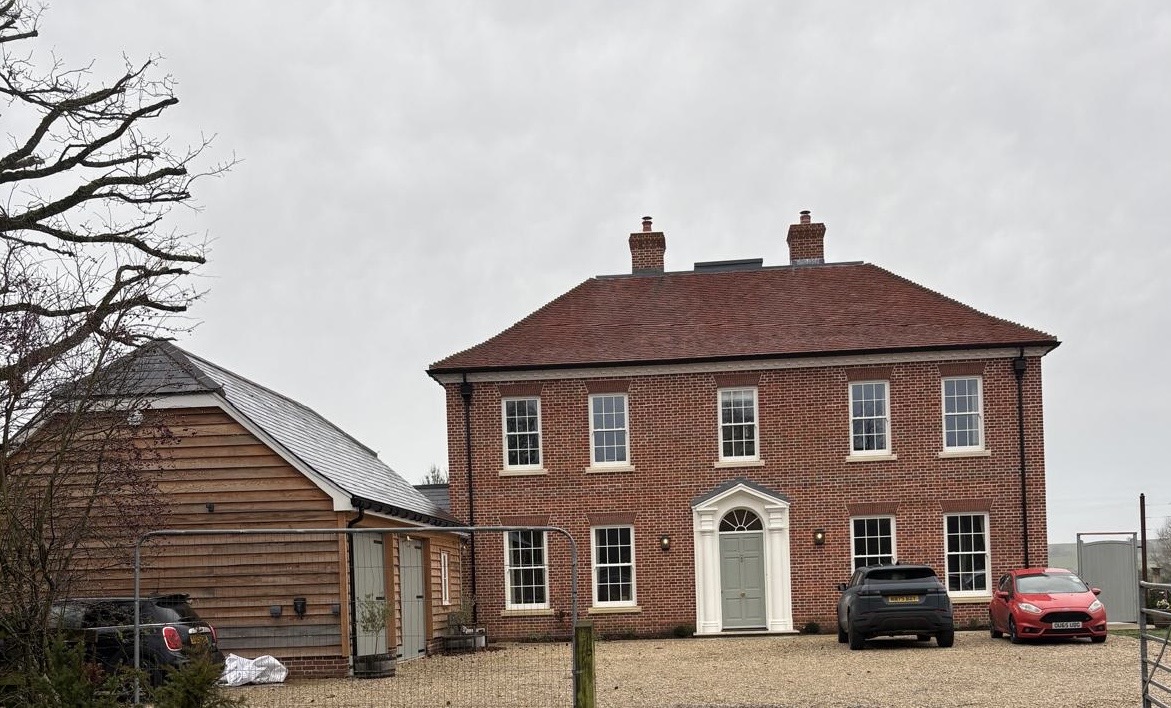 Georgian red brick farmhouse